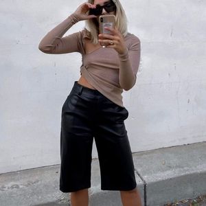 INFLUNZER Leather shorts